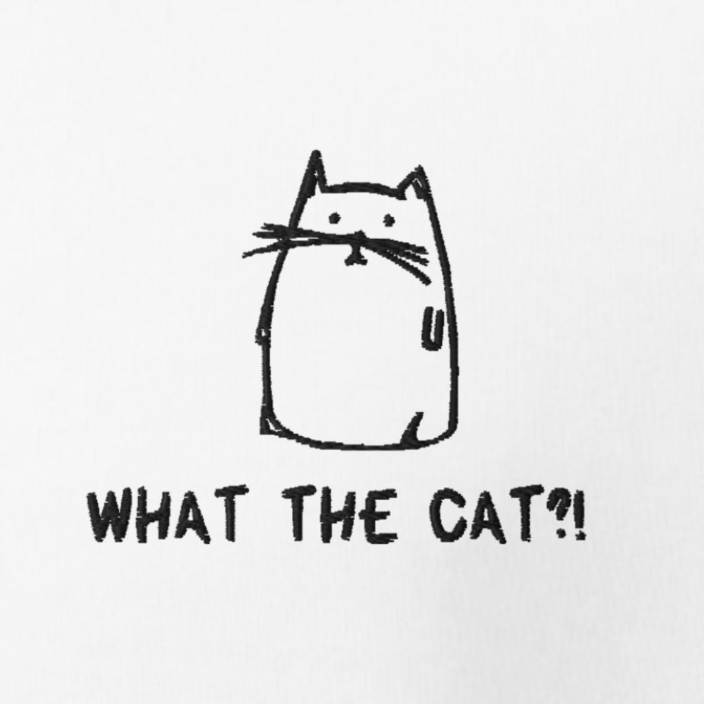 Felpa con Cappuccio con Ricamo - What The Cat?! - Sostenibile