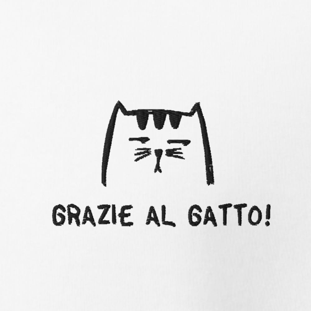 Felpa con Cappuccio con Ricamo - Grazie Al Gatto - Sostenibile
