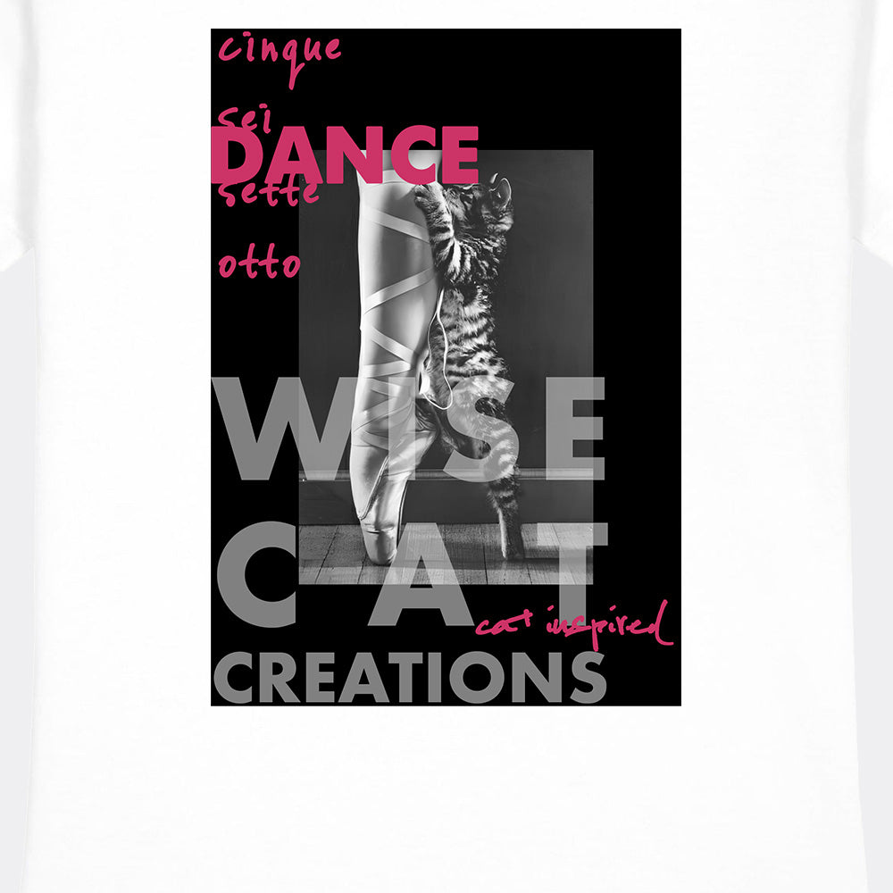 T-shirt Donna - Bianco & Nero - Dance - Cotone Airlume