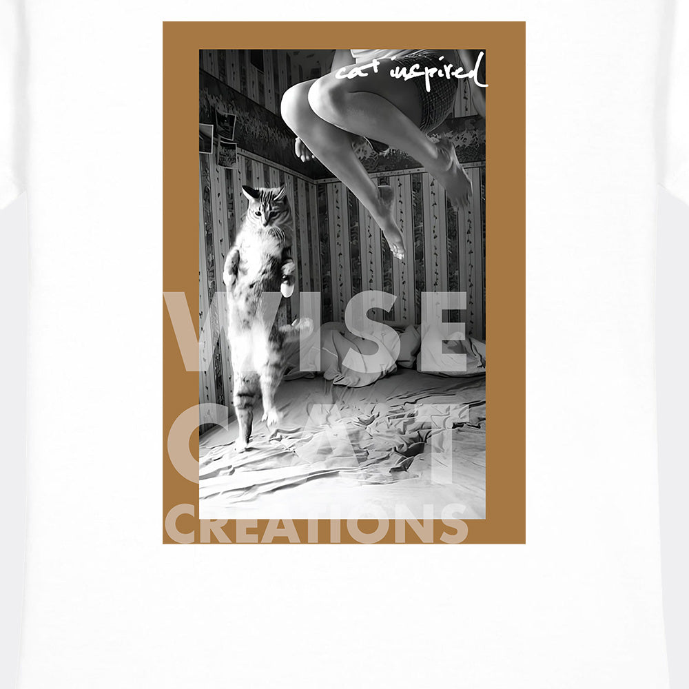 T-shirt Donna - Bianco & Nero - Jump - Cotone Airlume