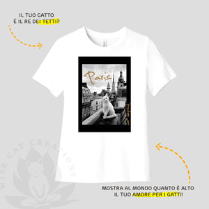 T-shirt Donna - Bianco & Nero - Paris - Cotone Airlume
