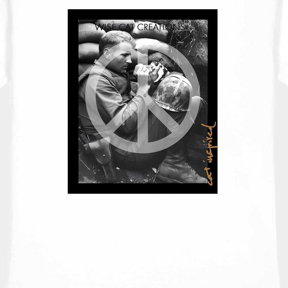 T-shirt Donna - Bianco & Nero - Peace - Cotone Airlume