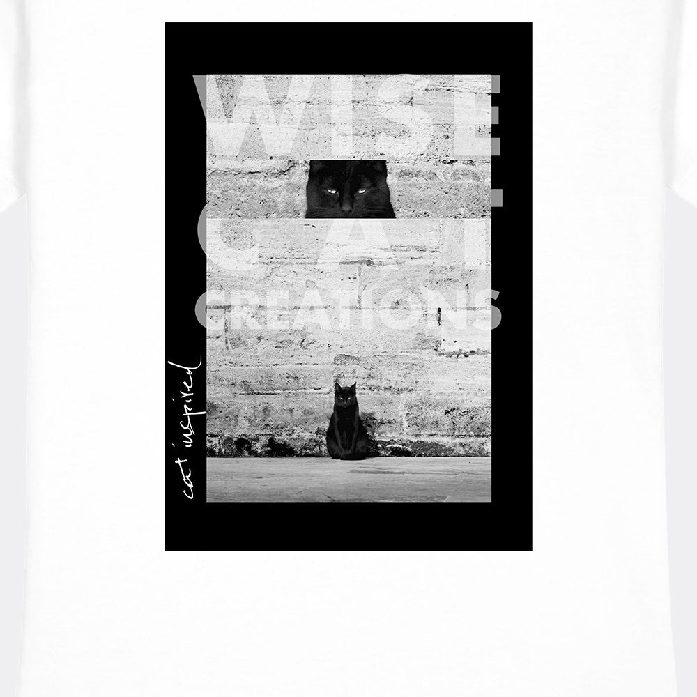 T-shirt Donna - Bianco & Nero - The Wall - Cotone Airlume