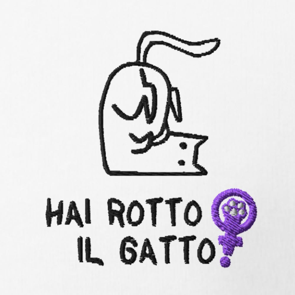 Felpa Girocollo Con Ricamo - Hai Rotto Il Gatto - Feminist - Eco Friendly