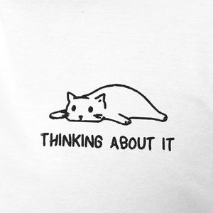 T-shirt Uomo - Ricamo - Thinking About It - Cotone Bio