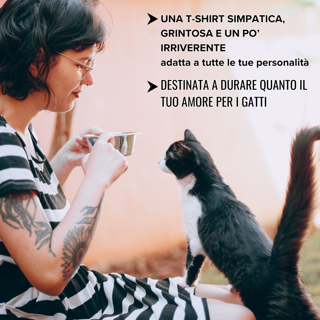 T-shirt Donna - Ricamo - Gatto Guardi? Halloween Special  - Cotone Airlume