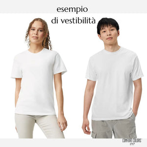 T-shirt Unisex - Ricamo - Never Stop Trying - Cotone Ring-spun