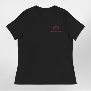 T-shirt Donna - Ricamo - Grazie Al Gatto - Cotone Airlume